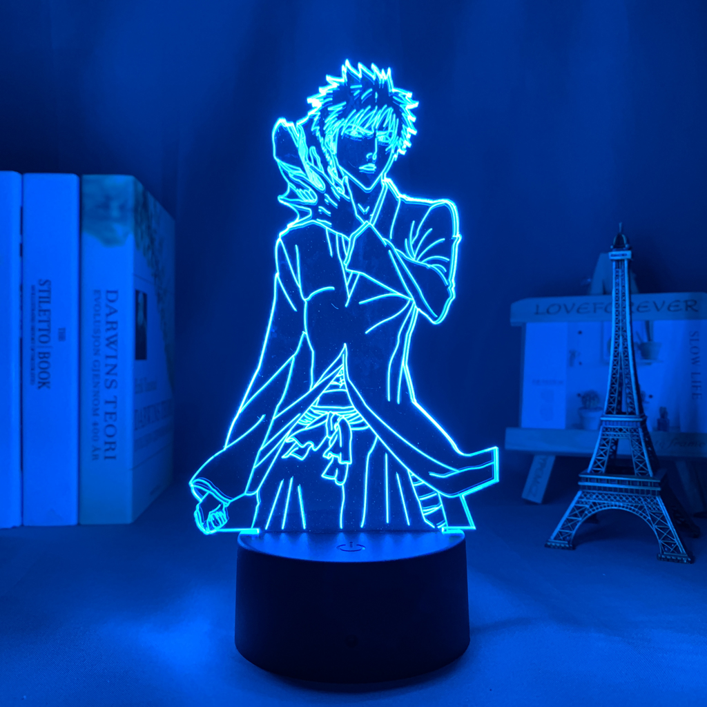 3d Lamp Anime Bleach Ichigo Kurosaki for Bedroom Decor Nightlight Cool Birthday Gift Acrylic Led Night 2 - Anime Lamps Shop