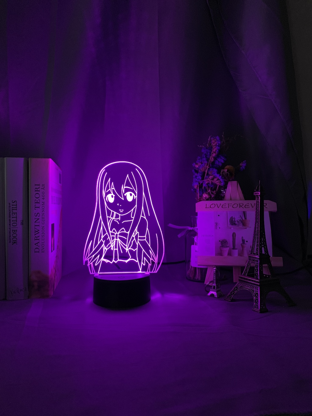 Anime Fairy Tail Ultear Milkovich Figure Led Night Light Lamp for Girls Bedoom Decor Usb Battery 2 - Anime Lamps Shop