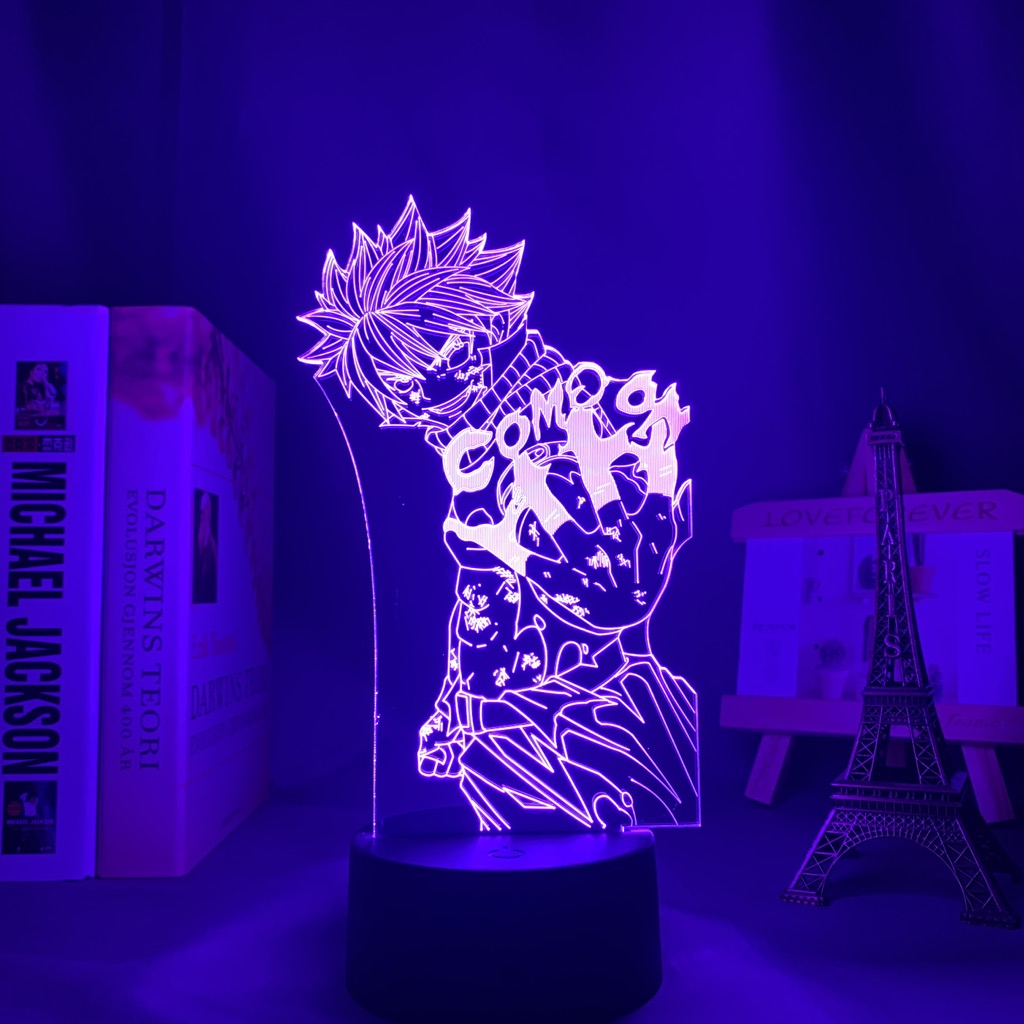 Fairy Tail Led Light Anime Figure for Home Decoration Birthday Gift Manga 3D Night Lamp Natsu 2 - Anime Lamps Shop