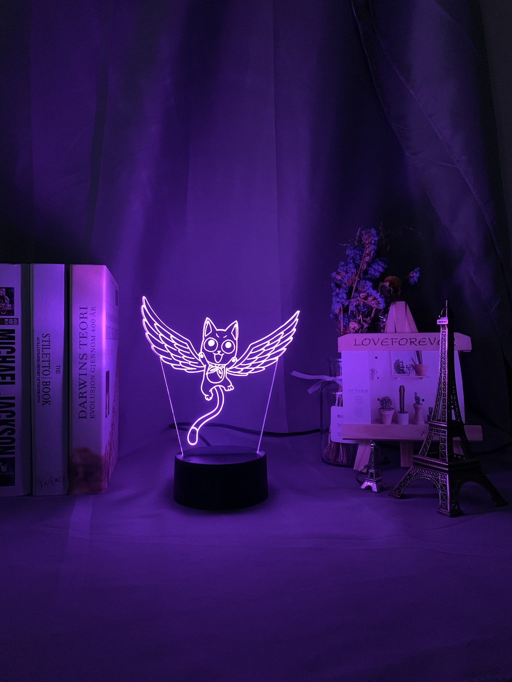 Kids Night Light Fairy Tail Cat Happy Fly Figure Lamp for Child Bedoom Decoration Led Touch 1 - Anime Lamps Shop