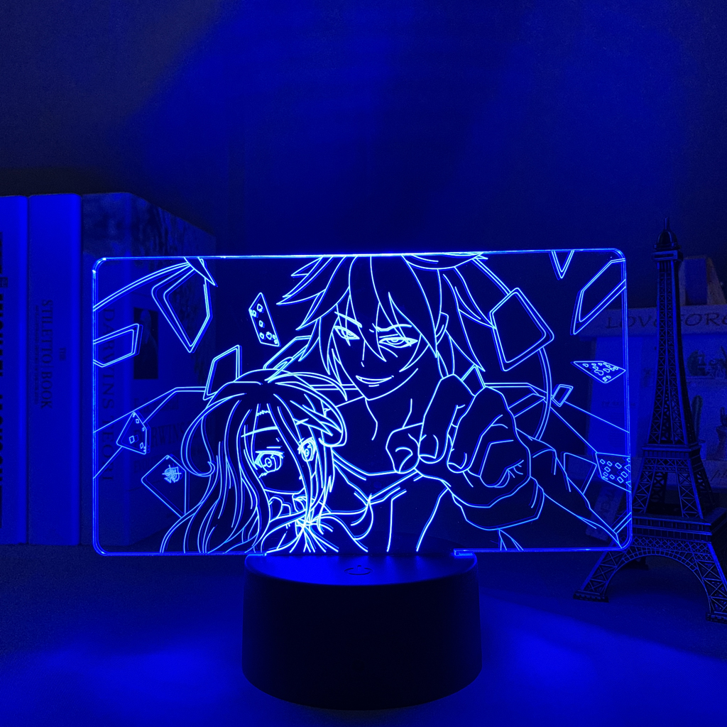 No Game No Life Led Night Light for Kids Bedroom Decor Nightlight Birthday Gift Bedside Table 2 - Anime Lamps Shop