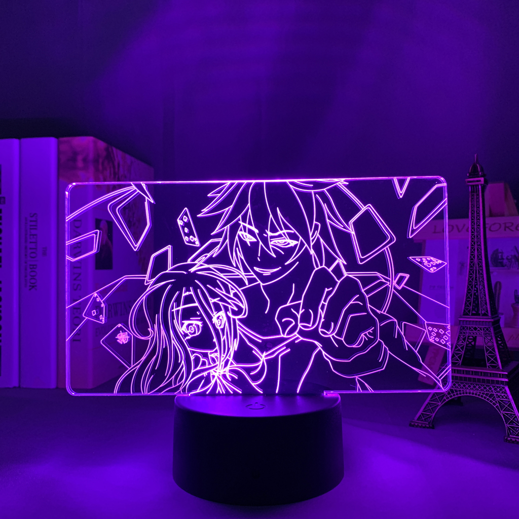 No Game No Life Led Night Light for Kids Bedroom Decor Nightlight Birthday Gift Bedside Table 3 - Anime Lamps Shop