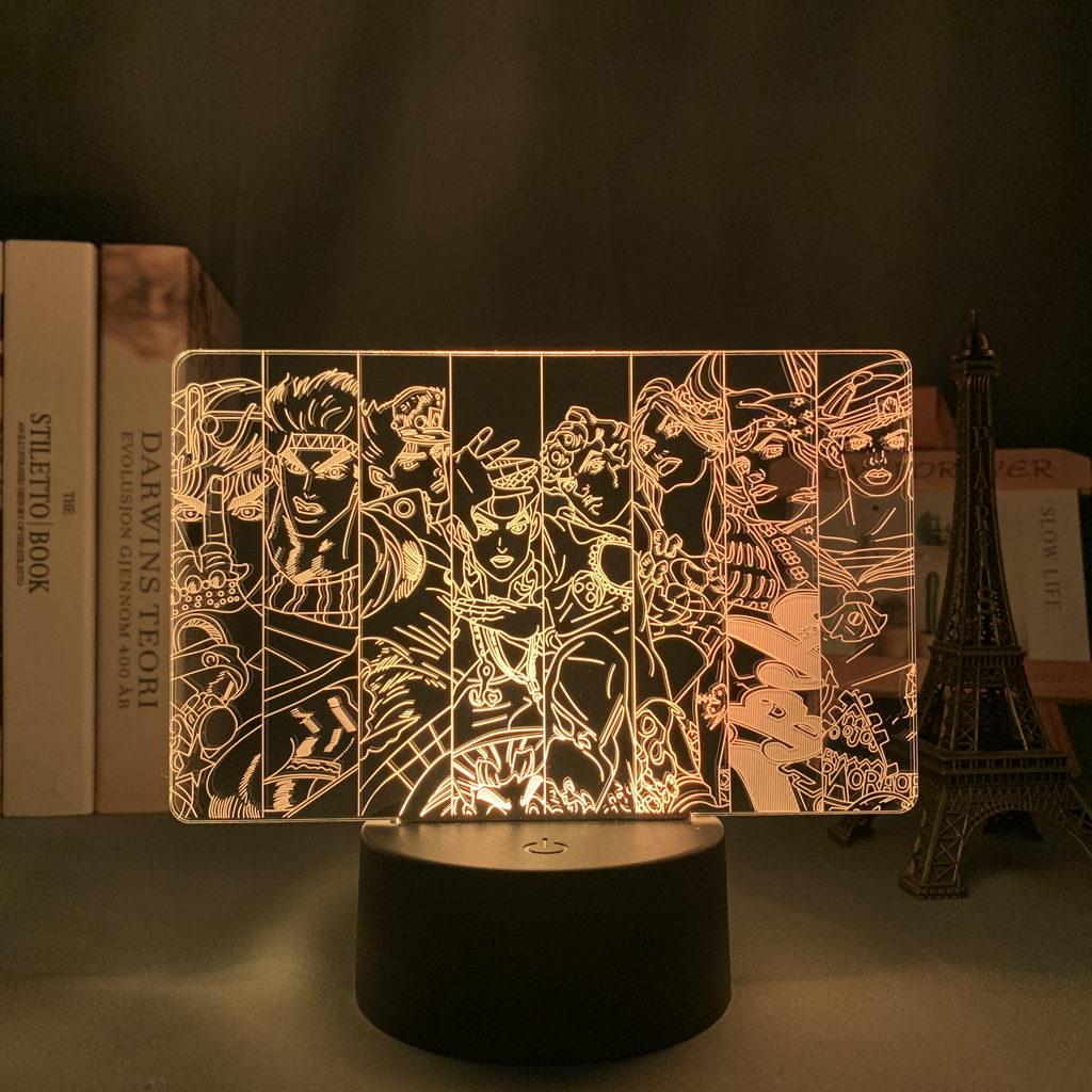 3d Lamp Anime JoJo Bizarre Adventure for Bedroom Decor Light Birthday Gift Manga Jojo Figure Led 1 - Anime Lamps Shop