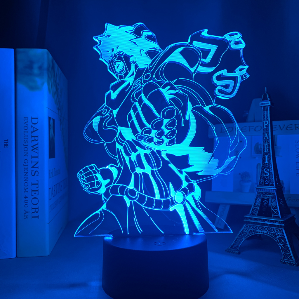 3d Lamp Anime JoJo Bizarre Adventure for Bedroom Decor Light Birthday Gift Manga Jojo Figure Led 4 - Anime Lamps Shop
