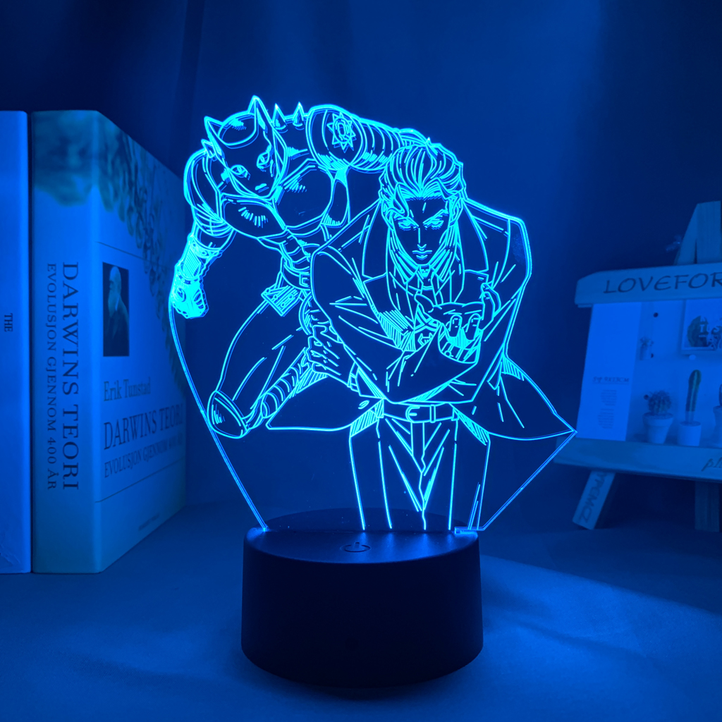 3d Lamp Anime JoJo Bizarre Adventure for Bedroom Decor Light Birthday Gift Manga Jojo Figure Led 5 - Anime Lamps Shop