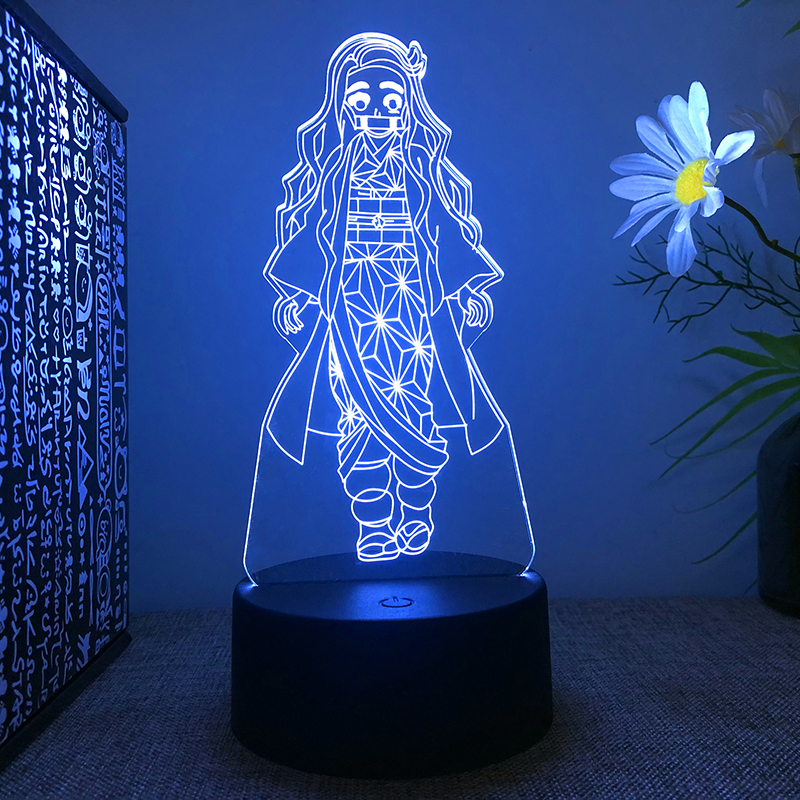 Demon Slayer Kimetsu No Yaiba Nezuko Rengoku Zenitsu Tanjiro 3d Led Lamp Bedroom Manga Anime Figure 12 - Anime Lamps Shop