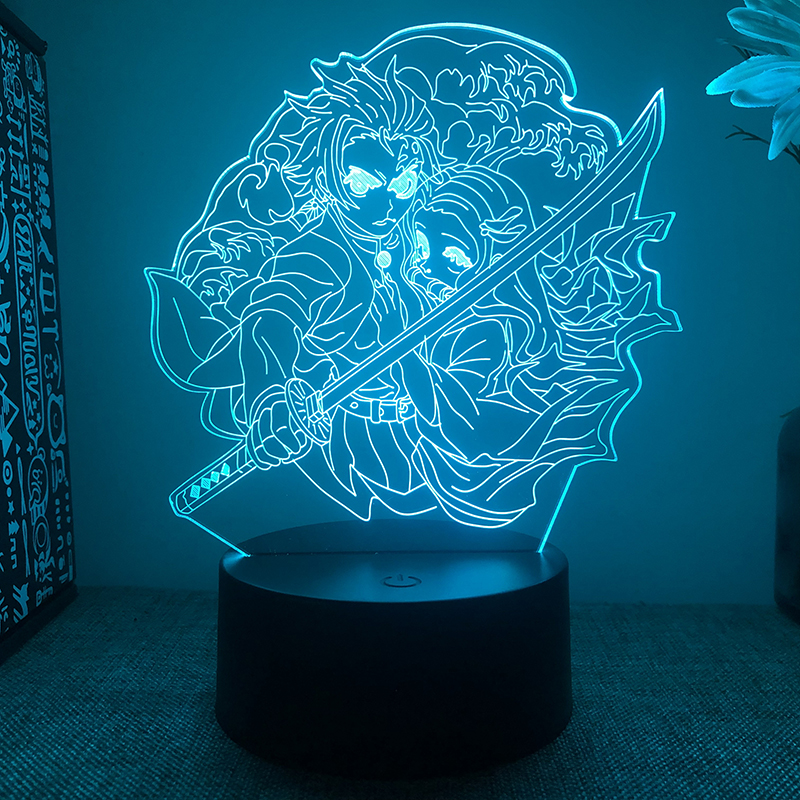 Demon Slayer Kimetsu No Yaiba Nezuko Rengoku Zenitsu Tanjiro 3d Led Lamp Bedroom Manga Anime Figure 6 - Anime Lamps Shop