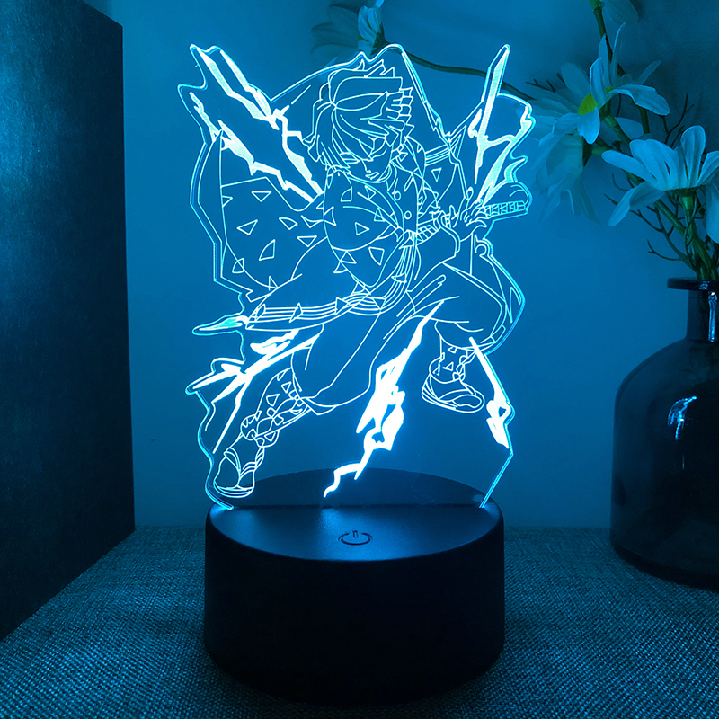 Demon Slayer Kimetsu No Yaiba Nezuko Rengoku Zenitsu Tanjiro 3d Led Lamp Bedroom Manga Anime Figure 9 - Anime Lamps Shop