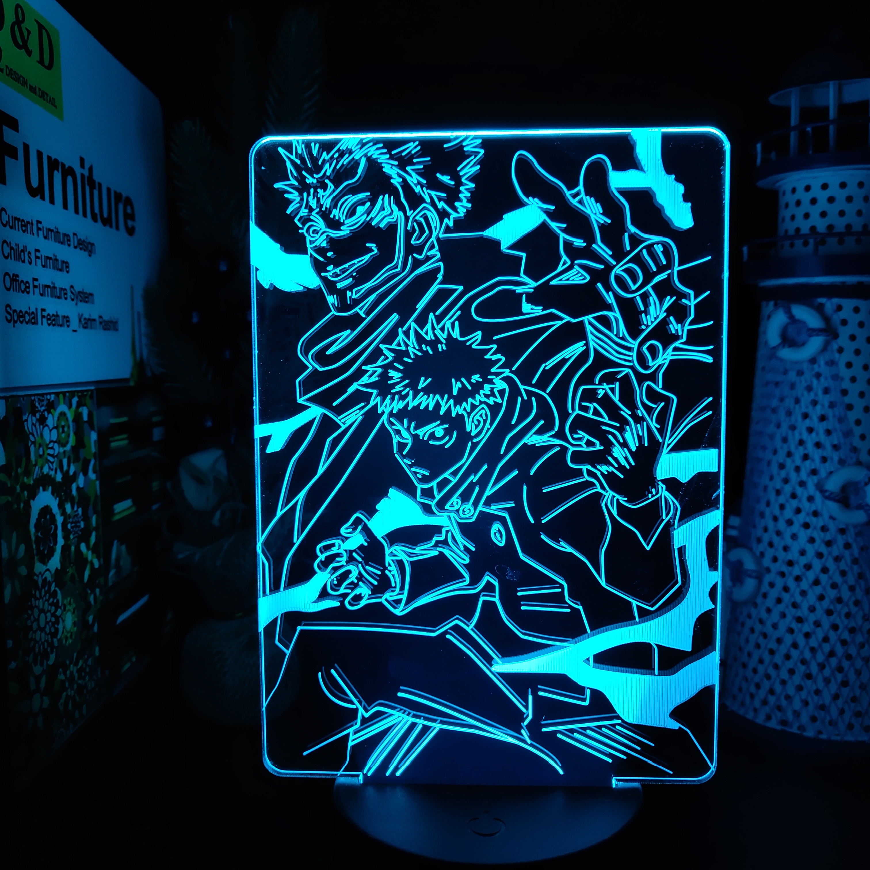 Jujutsu Kaisen 3D Lamp Anime Gojo Satoru Jujutsu Kaisen Yuji Itadori LED Night Light Brdroom Decor 12 - Anime Lamps Shop