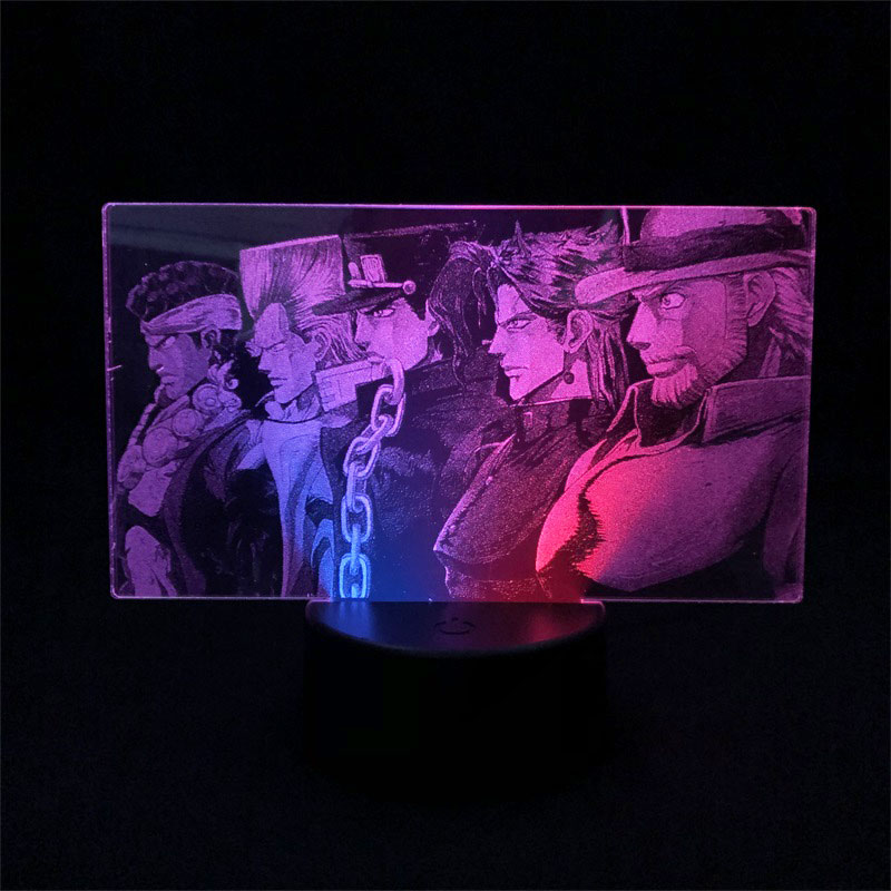 Touch Sensor JoJo Bizarre Adventure Japanese Anime Manga Birthday Two Tone Led Light Two Tone 3D 1 - Anime Lamps Shop