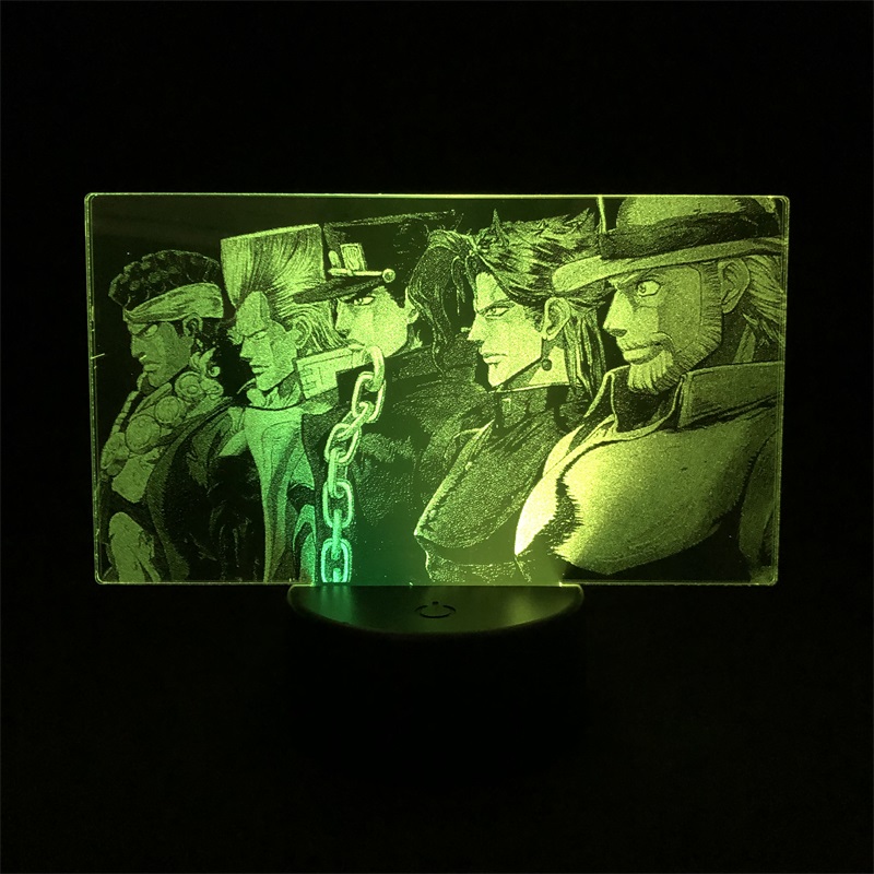 Touch Sensor JoJo Bizarre Adventure Japanese Anime Manga Birthday Two Tone Led Light Two Tone 3D 2 - Anime Lamps Shop