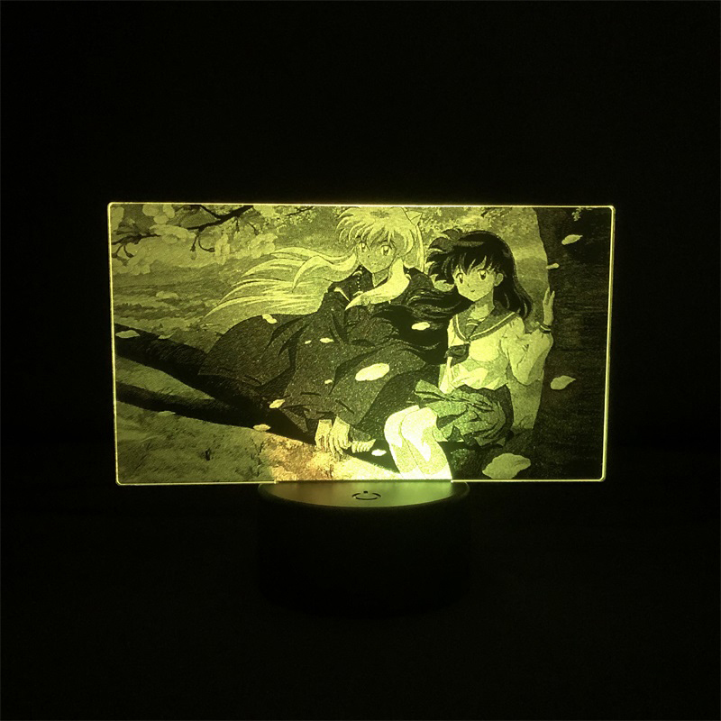 Two Tone Lamp Inuyasha Japanese Anime Manga Two Tone Led Light Two Tone 3D Lamp Indoor 2 - Anime Lamps Shop