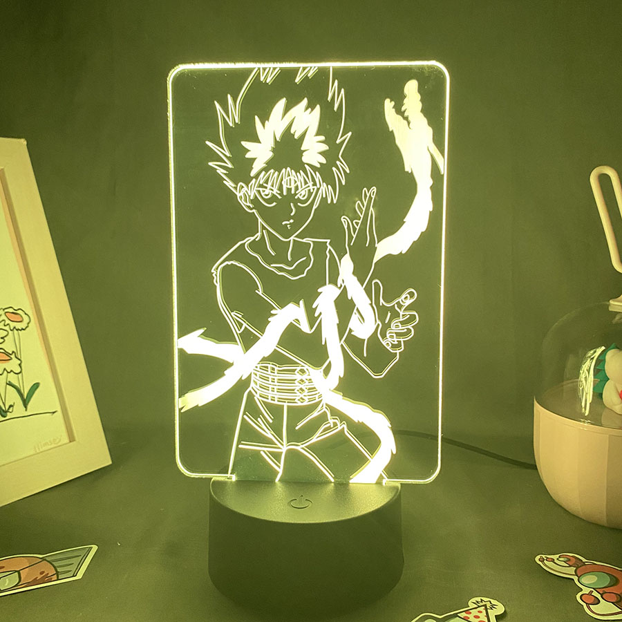YuYu Hakusho Anime Figure Jaganshi Hiei 3D LED Color Lava Lamp Night Lights Otaku Xmas Gift 1 - Anime Lamps Shop