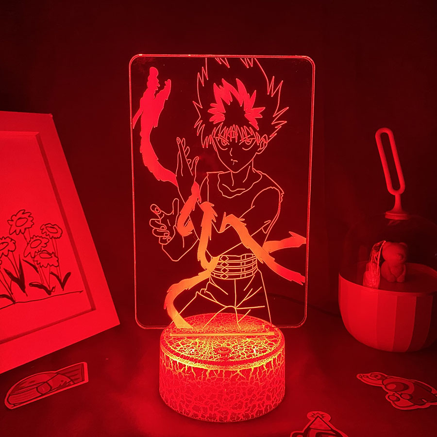 YuYu Hakusho Anime Figure Jaganshi Hiei 3D LED Color Lava Lamp Night Lights Otaku Xmas Gift 2 - Anime Lamps Shop