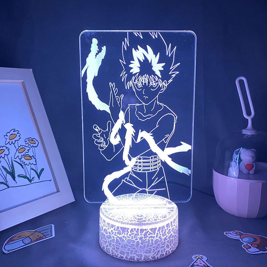YuYu Hakusho Anime Figure Jaganshi Hiei 3D LED Color Lava Lamp Night Lights Otaku Xmas Gift 3 - Anime Lamps Shop