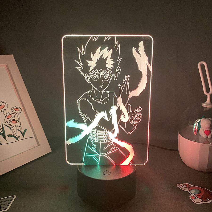 YuYu Hakusho Anime Figure Jaganshi Hiei 3D LED Color Lava Lamp Night Lights Otaku Xmas Gift 4 - Anime Lamps Shop
