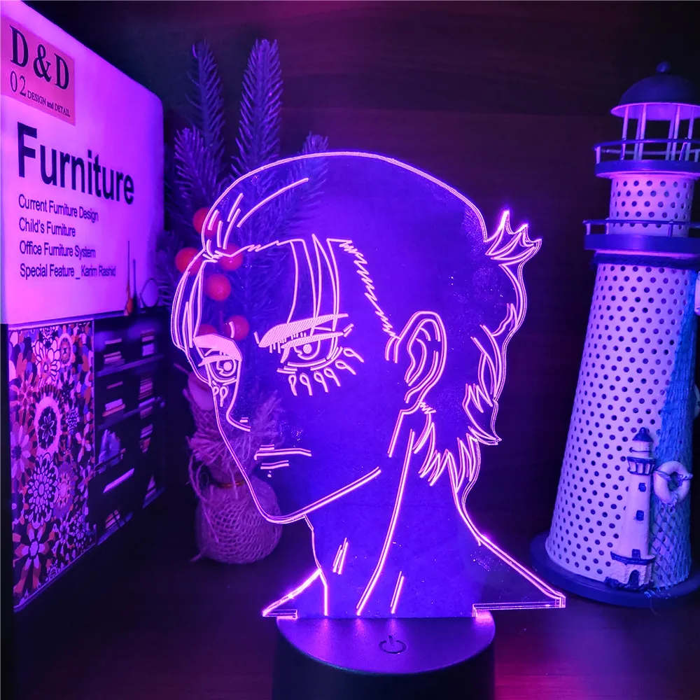 Eren Yeager Attack on Titan Cartoon Night Lights LED Night Lamp